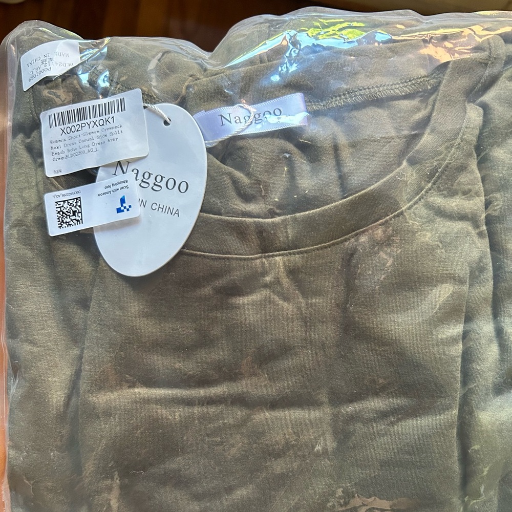 NWT Olive Green Midi Dress - Picture 2 of 12